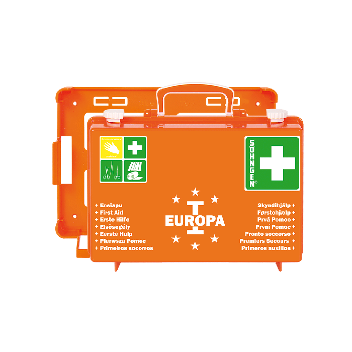 Erste Hilfe Koffer EUROPA I orange gefüllt
