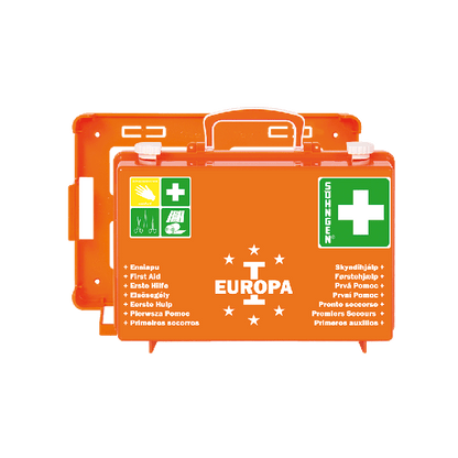 Erste Hilfe Koffer EUROPA I orange gefüllt