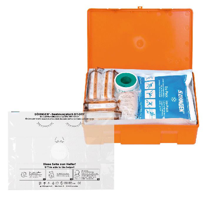 VBK KIEL KU-orange mit Füllung Standard DIN 13157 und Beatmungstuch