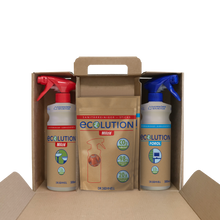 Das Dr. Schnell ECOLUTION Starterkit der DR.SCHNELL GmbH & Co. KGaA enthält Sprühflaschen und FOROL & MILIZID Sticks (450 g) in einer Box - eine umweltfreundliche Reinigungslösung mit CO2-Reduktionsvorteilen.