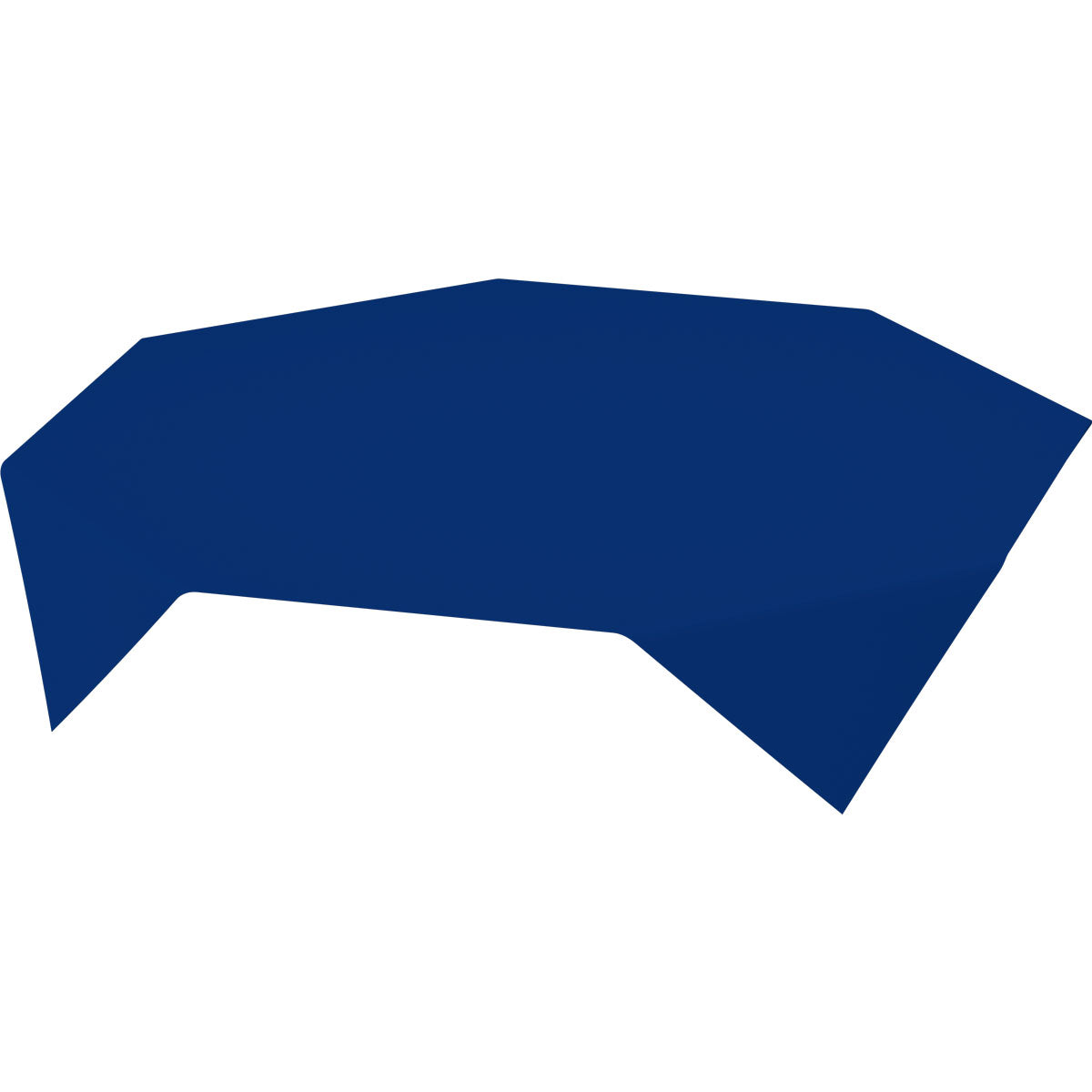 Ein dunkelblaues Dunicel-Mitteldecken-Tischdekor der Duni GmbH im Format 84 x 84 cm, abstrakt polygonal mit mehreren geraden Kanten, wird vor einem weißen Hintergrund gezeigt. Die Packung enthält 100 Stück.