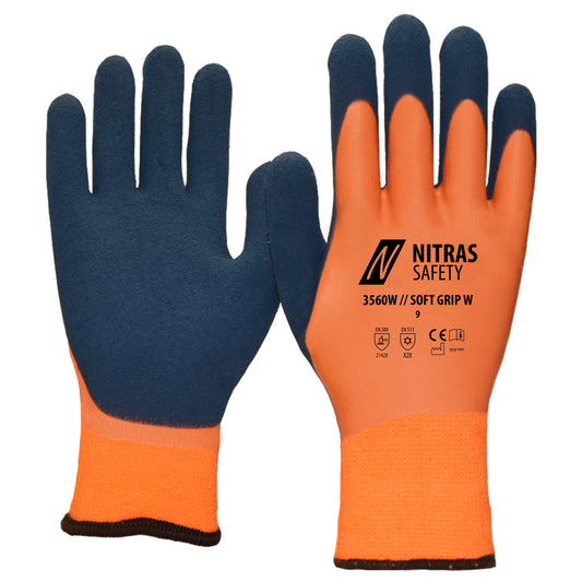 NITRAS SOFT GRIP W, χειμωνιάτικα γάντια, πορτοκαλί / σκούρο μπλε