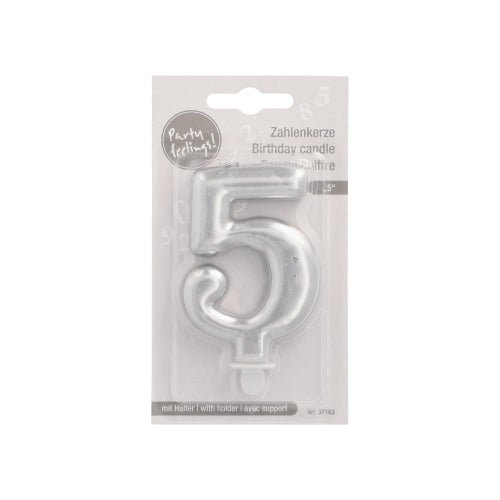 Το κερί αριθμών PAPSTAR GmbH με βάση 7 εκ. "ασημί" είναι ένα μεταλλικό κερί αριθμών σε πλαστική συσκευασία με αγγλικό, γερμανικό και γαλλικό κείμενο. Διαθέτει μια μικρή βάση στη βάση για εύκολη τοποθέτηση σε τούρτες.