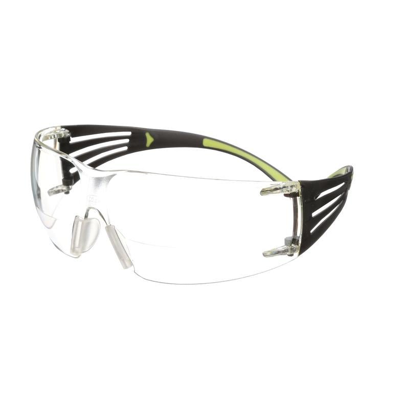 Γυαλιά ασφαλείας 3M™ SecureFit™ 400 Reader, Μαύροι/Πράσινοι κροταφοί, επίστρωση κατά των γρατσουνιών/αντιομίχλης, +2,0 Power Clear Lens, SF420AS/AF-EU, 20 ανά συσκευασία | Συσκευασία (1 τεμάχιο)