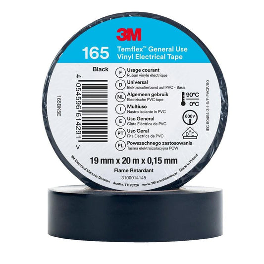 3M™ Temflex™ Vinyl Electrical Tape 165, Μαύρη