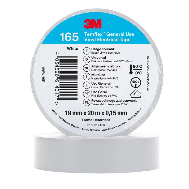3M™ Temflex™ Vinyl Insulating Tape 165, Λευκή - Ηλεκτρική μονωτική ταινία