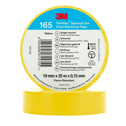 3M™ Temflex™ Vinyl Electrical Tape 165 Yellow