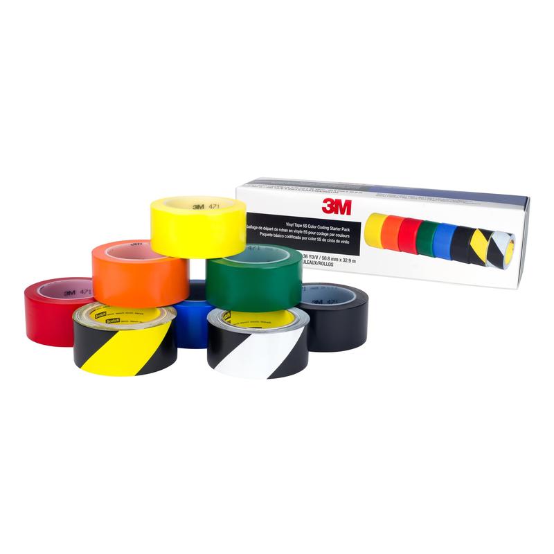 3M™ PVC Tape 5S Color Coding Starter Pack, 8 Rolls/Kit | Συσκευασία (8 ρολά)