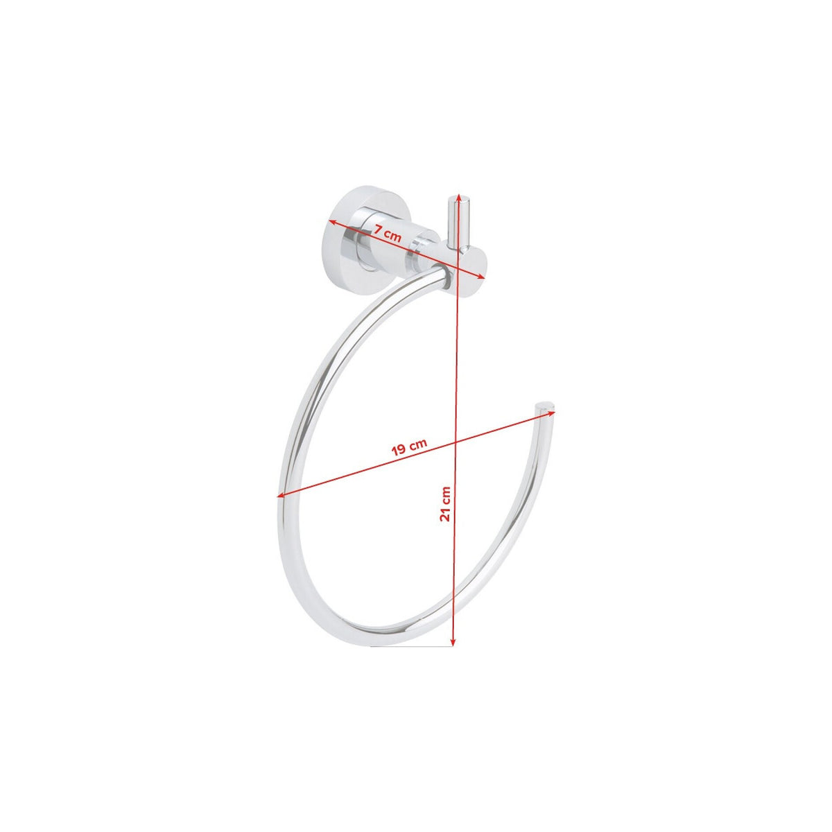 tesa Loxx Handtuchring verchromt, inkl. Klebelösung – Abmessungen