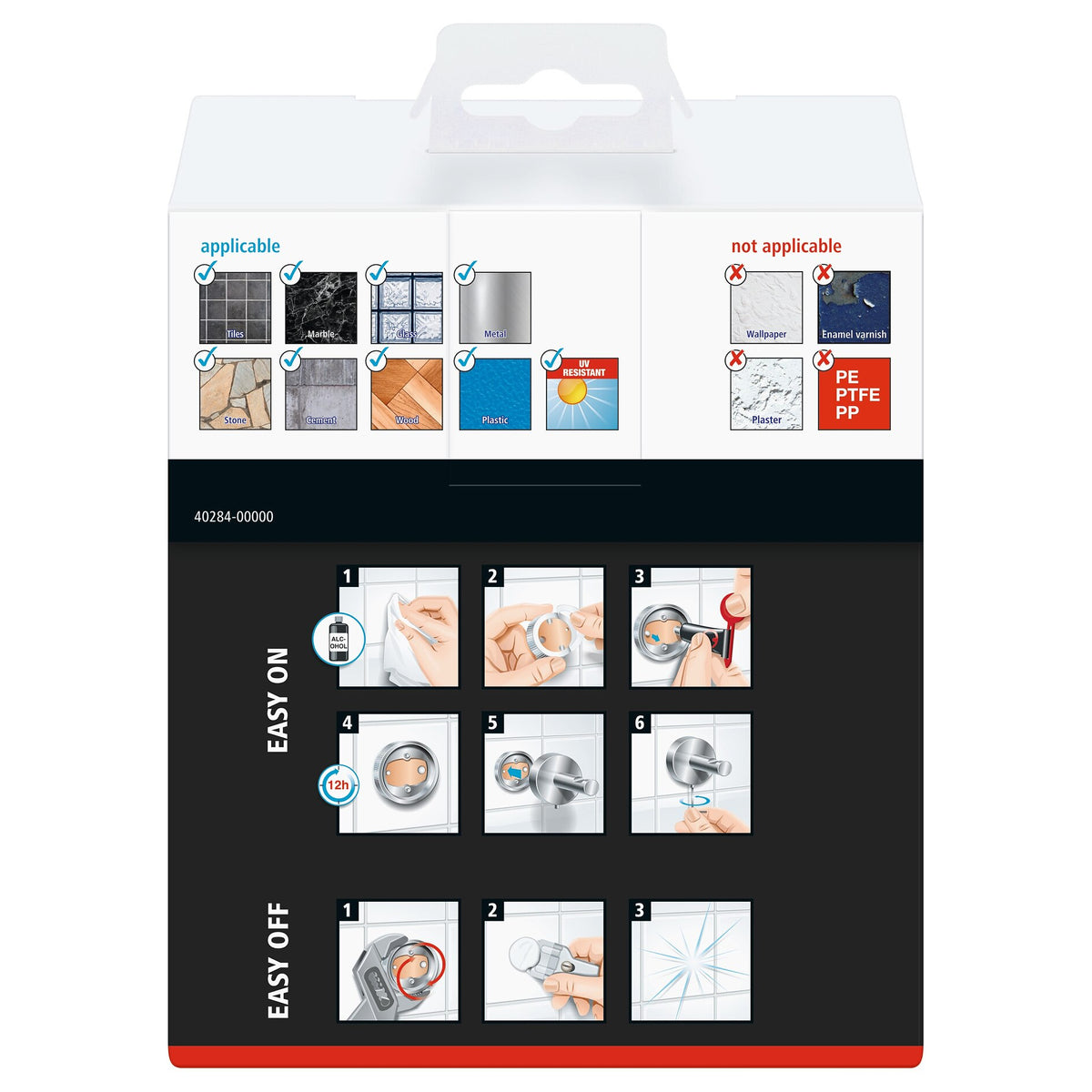 tesa Loxx Zahnbürstenhalter in Edelstahloptik, inkl. Klebelösung
