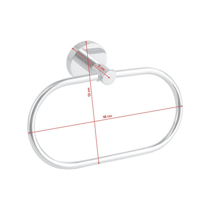 tesa SMOOZ Handtuchhalter-Ring, verchromt, inkl. Klebelösung – Abmessungen