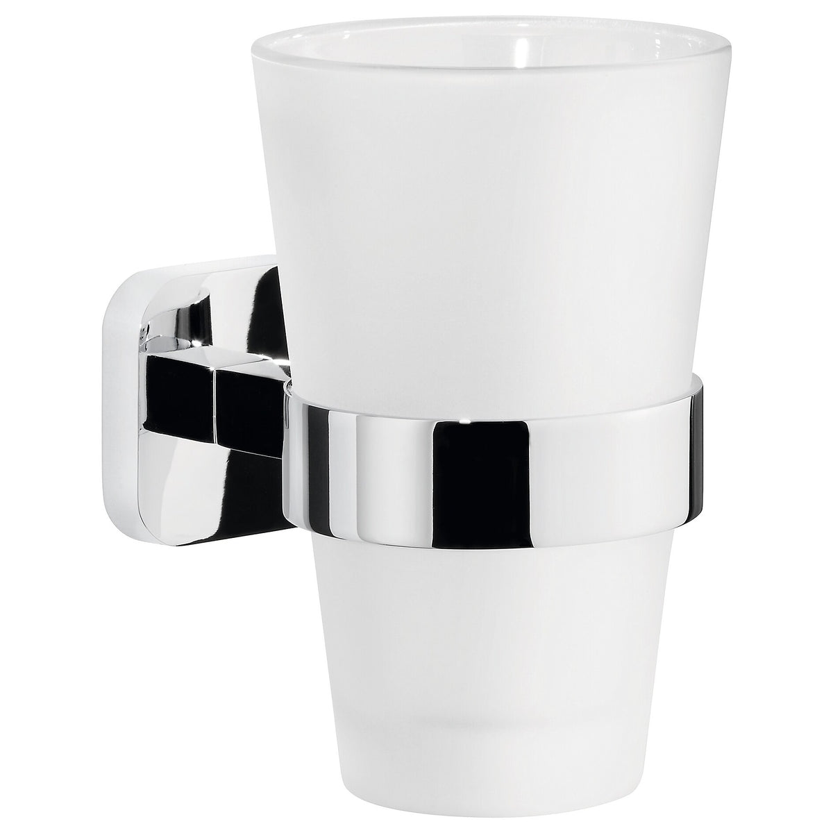 tesa ELEGAANT Zahnbürstenhalter, Metall, verchromt, inkl. Klebelösung