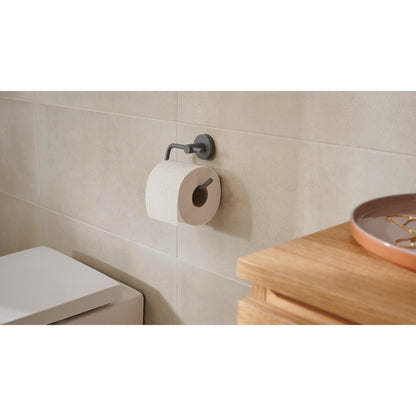 tesa MOON GREY Toilettenpapierhalter, grau matt, inkl. Klebelösung – Anwendung