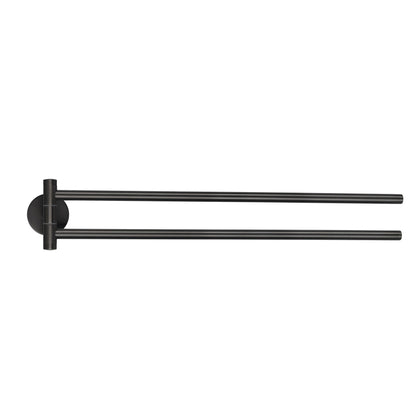 tesa MOON Graphite Zweiarmiger Handtuchhalter, selbstklebend, Metall PVD beschichtet
