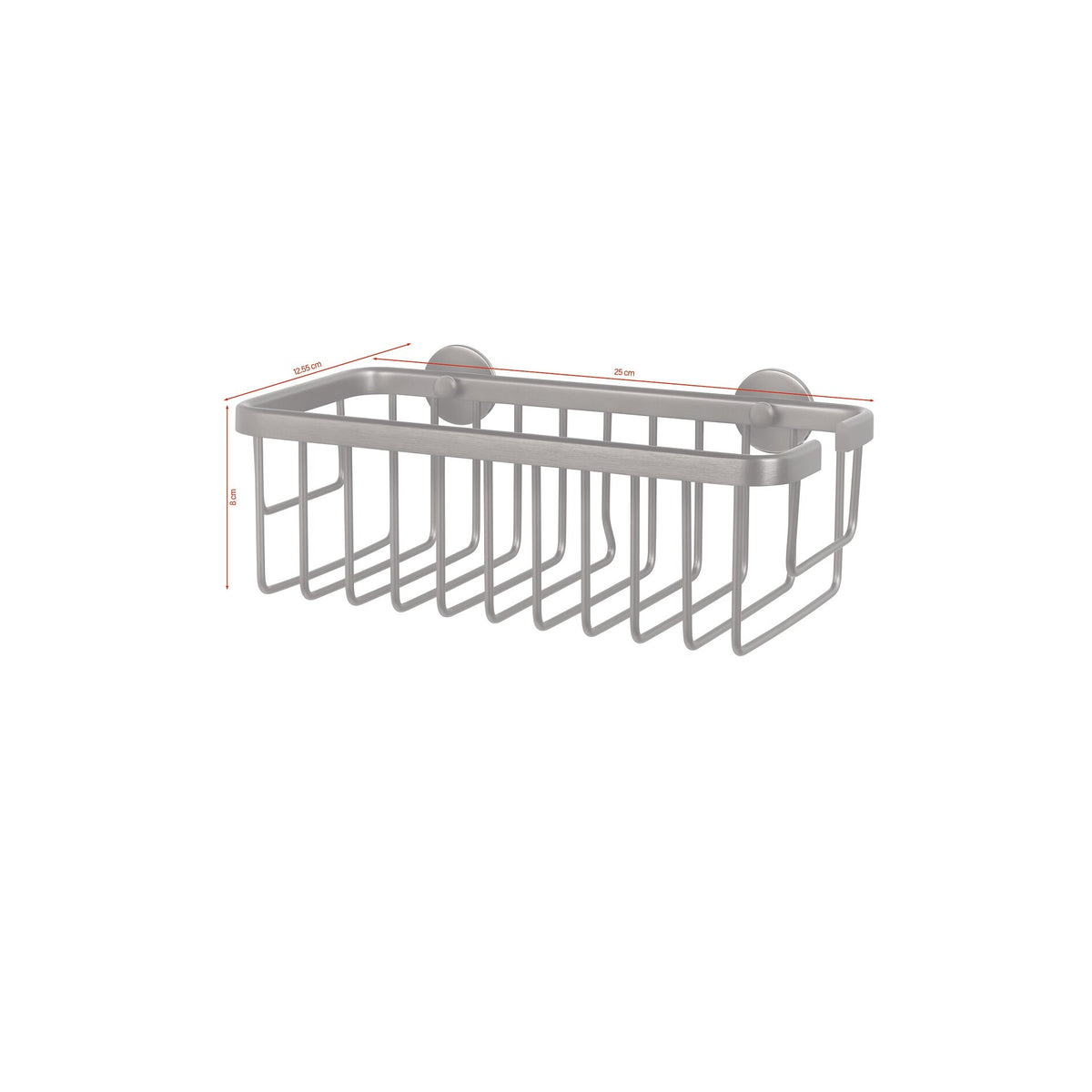 tesa MOON Graphite Duschkorb einzeln, selbstklebend, Metall PVD beschichtet