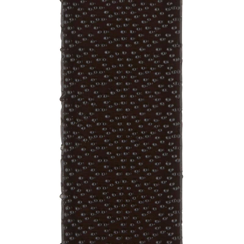 Κοντινή λήψη της σκούρας καφέ, δομημένης επιφάνειας με ανάγλυφα σημεία των 3M Deutschland GmbH Command™ Strips για ανάρτηση εικόνων 17201BLK, μεσαίου μεγέθους, μαύρο, 4 σετ - ιδανικά για ανάρτηση εικόνων χωρίς καρφιά και αφαίρεση χωρίς υπολείμματα.