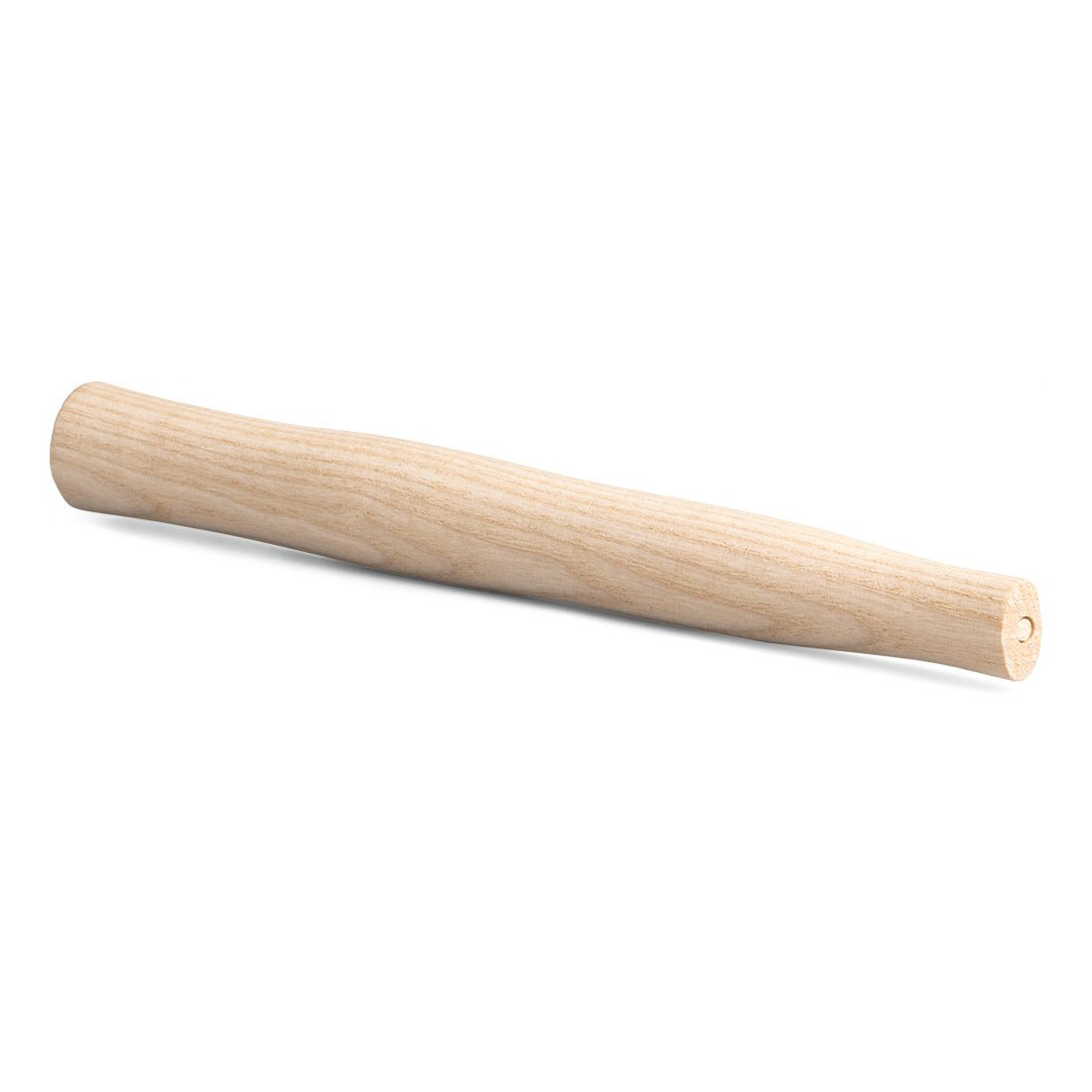 Ένα λείο, ακατέργαστο στέλεχος σφυριού Nölle Profi Brush από ξύλο φλαμουριάς για σφυριά της εταιρείας Nölle Profi Brush Bürsten- & Pinseltechnik e.K., με ελαφρώς κωνικά άκρα, βρίσκεται πάνω σε λευκό φόντο.