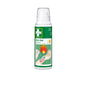 Ένα δοχείο ψεκασμού Cederroth Verbrennungsgel 100 ml από την Orkla Wound Care AB με πράσινη ετικέτα με το όνομα του προϊόντος, έναν λευκό σταυρό στην κορυφή και μια εικόνα του τζελ που εφαρμόζεται σε ένα ηλιοκαμένο χέρι.