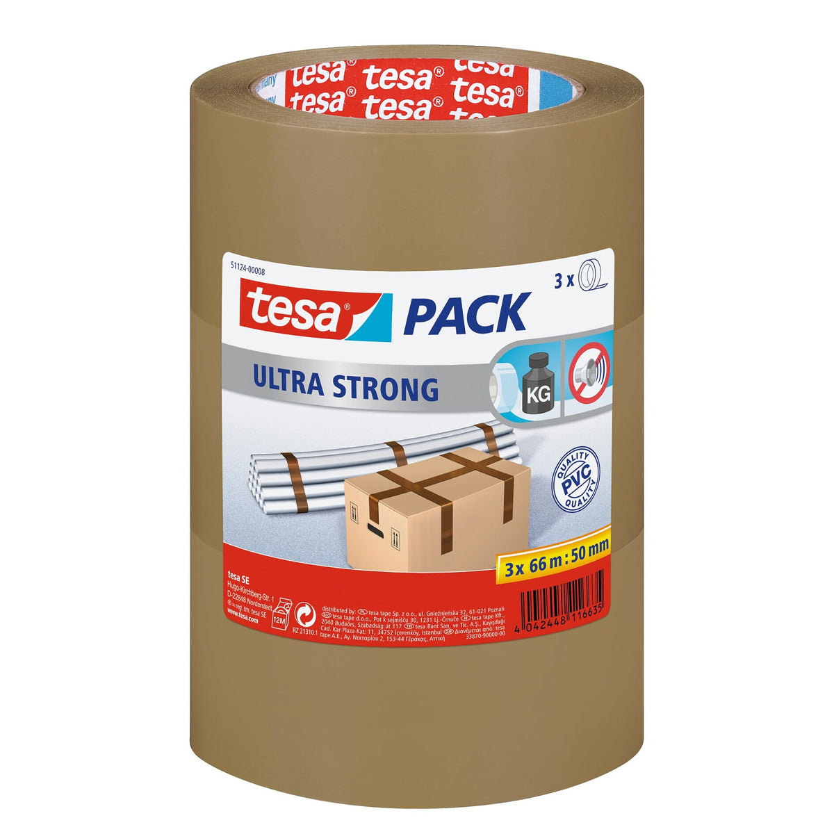 tesapack Ultra Strong Packband chamois, 66 m x 50 mm