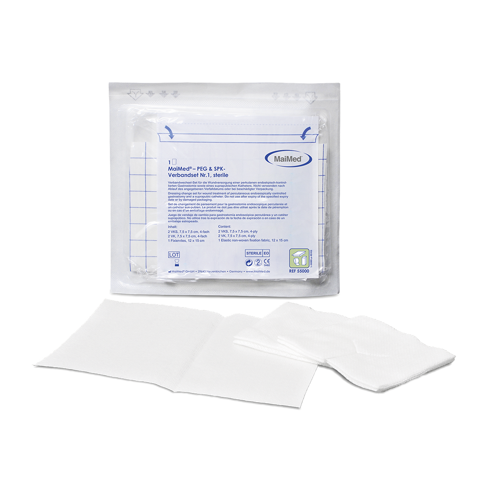 MaiMed PEG & SPK dressing set No. 1 - αποστειρωμένο αποστειρωμένο, απλά συσκευασμένο 15 τεμάχια/σακούλα | Κουτί (15 τεμάχια)