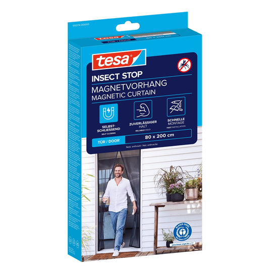 Μαγνητική κουρτίνα tesa INSECT STOP για πόρτες, ανθρακί, 80 x 200 εκ.