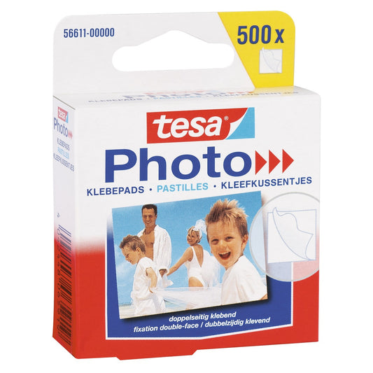Αυτοκόλλητα tesa Photo, λευκά, διπλής όψης, 500 τεμάχια