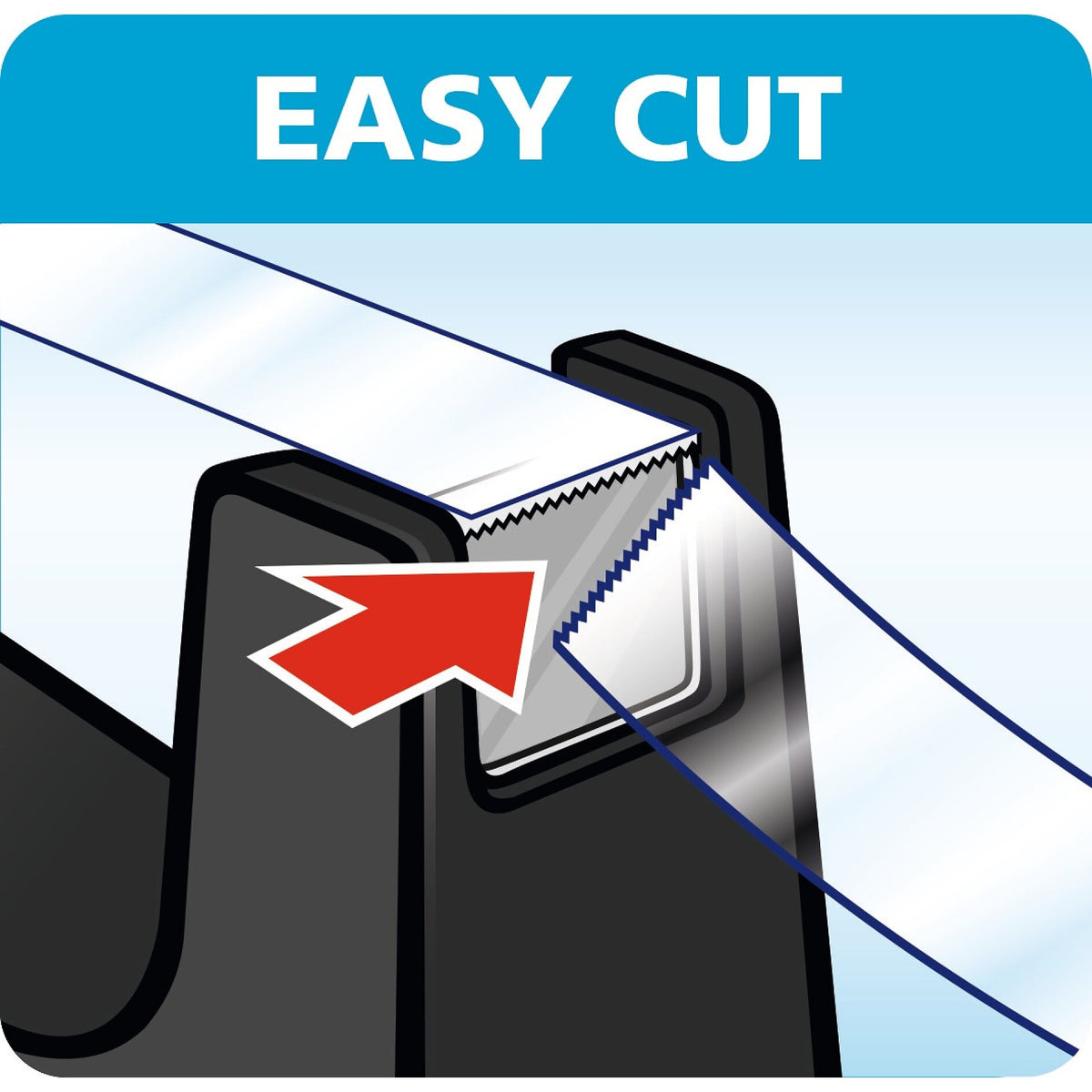 tesa 57421 Easy Cut Tischabroller, leer, für Rollen bis 33m x 19mm, schwarz – Produktmerkmale