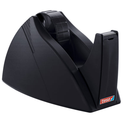 tesa 57422 Easy Cut Tischabroller, leer, für Rollen bis 66m x 25mm, schwart