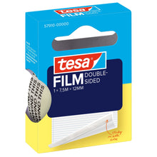 tesafilm DOUBLE-SIDED, διαφανές, σε αναδιπλούμενο κουτί με κρεμάστρα, 7,5 m x 12 mm