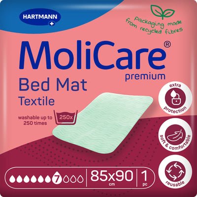 Αντικείμενο που έχει διακοπεί: MoliCare Pr Κρεβάτι Mat Tex 7T Flü 75x85 με φτερά | Συσκευασία (10 τεμάχια)