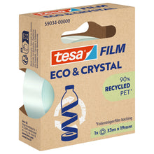 tesafilm Eco & Crystal, διαφανές, σε αναδιπλούμενο κουτί με κρεμάστρα, 33 m x 19 mm