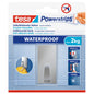 tesa Powerstrips Haken Waterproof L Metall Eckig, weiß