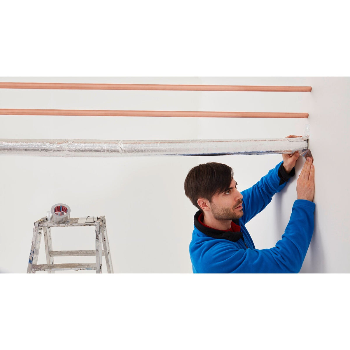 tesa 60672 Alu Klebeband mit Liner, 50 m x 50 mm, silber-matt – Anwendung