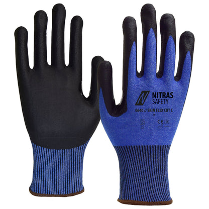 NITRAS SKIN FLEX CUT C, γάντια προστασίας κοπής, μπλε / μαύρο