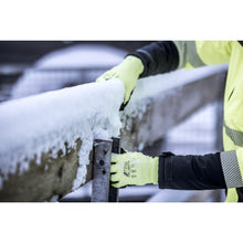 NITRAS TAEKI WINTER CUT, γάντια προστασίας κοπής, νέον κίτρινο / μαύρο