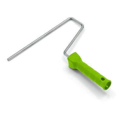 Το σύστημα Nölle Profi Brush Farbroller-Bügel 8 mm από την Nölle Profi Brush Bürsten- & Pinseltechnik e.K. χαρακτηρίζεται από μια φωτεινή πράσινη πλαστική λαβή και μια μεταλλική ράβδο, που απεικονίζεται σε λευκό φόντο.
