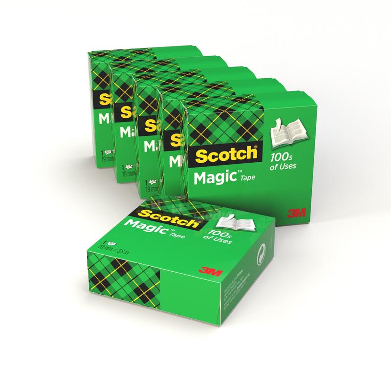 Scotch® Magic™ Invisible Tape, 6 Rolls, 19mm x 33m | Συσκευασία (6 ρολά)