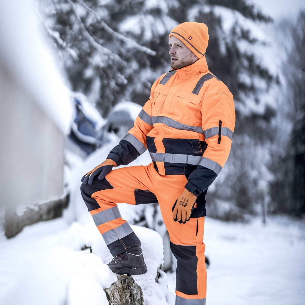 NITRAS MOTION TEX VIZ, σακάκι πιλότου υψηλής ορατότητας, πορτοκαλί νέον / μπλε ναυτικό