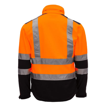 NITRAS MOTION TEX VIZ, σακάκι softshell υψηλής ορατότητας, νέον πορτοκαλί / μαύρο