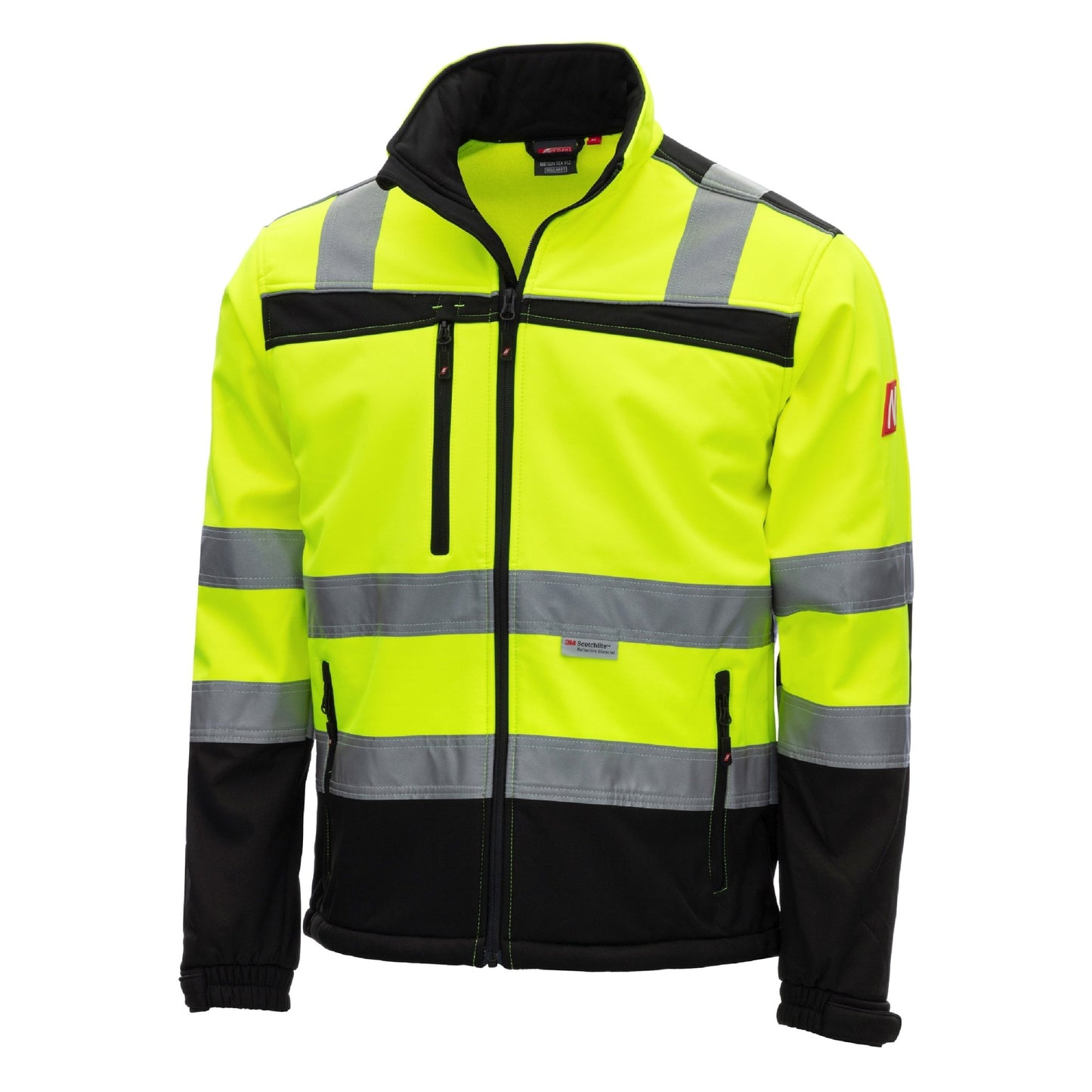 NITRAS MOTION TEX VIZ, σακάκι softshell υψηλής ορατότητας, νέον κίτρινο / μαύρο