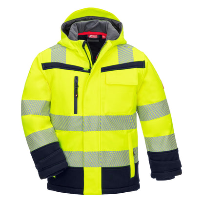 NITRAS MOTION TEX VIZ PLUS KIDS, χειμερινό μπουφάν υψηλής ορατότητας, κίτρινο νέον / μπλε ναυτικό