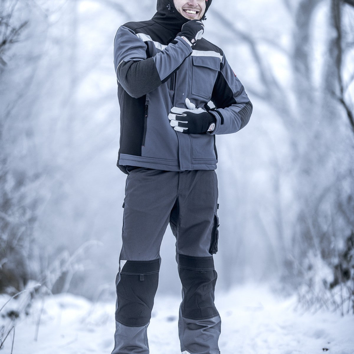 NITRAS MOTION TEX PLUS, χειμωνιάτικο μπουφάν, γκρι / μαύρο