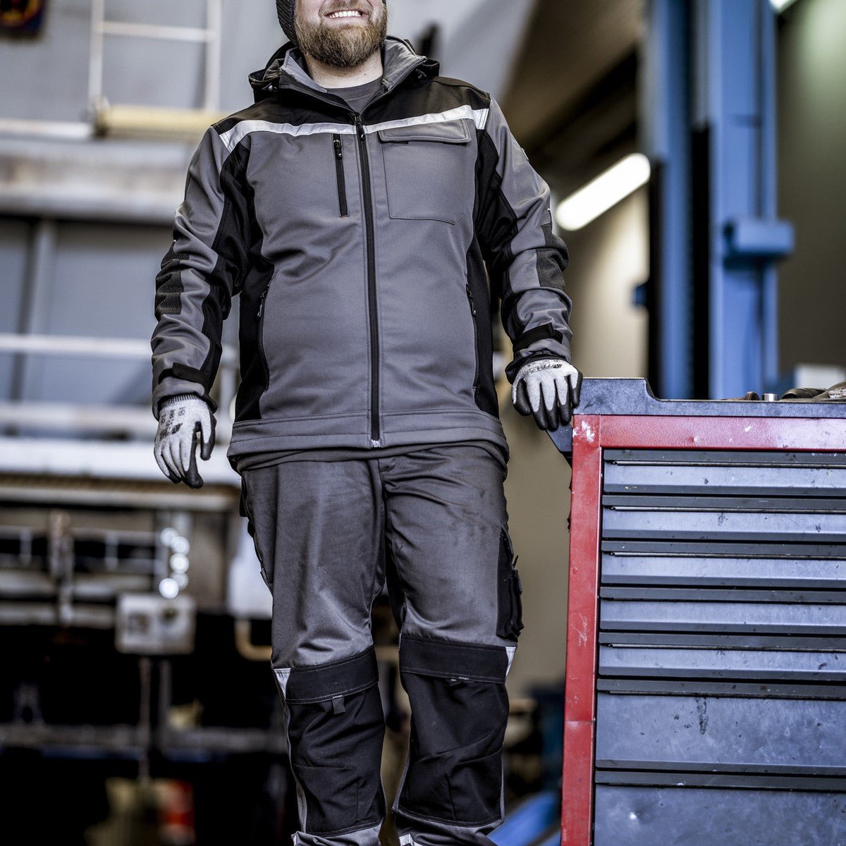 NITRAS MOTION TEX PLUS, σακάκι softshell, γκρι / μαύρο