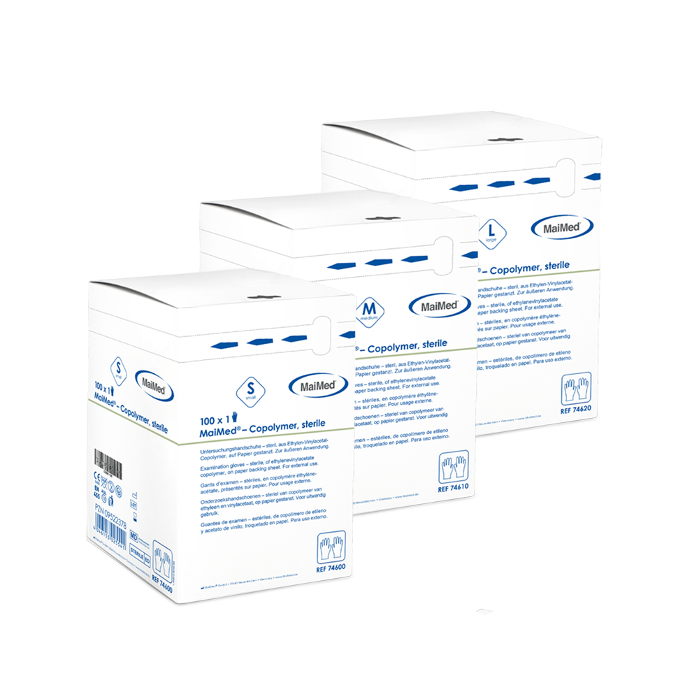 Αποστειρωμένα γάντια μιας χρήσης συμπολυμερούς MaiMed