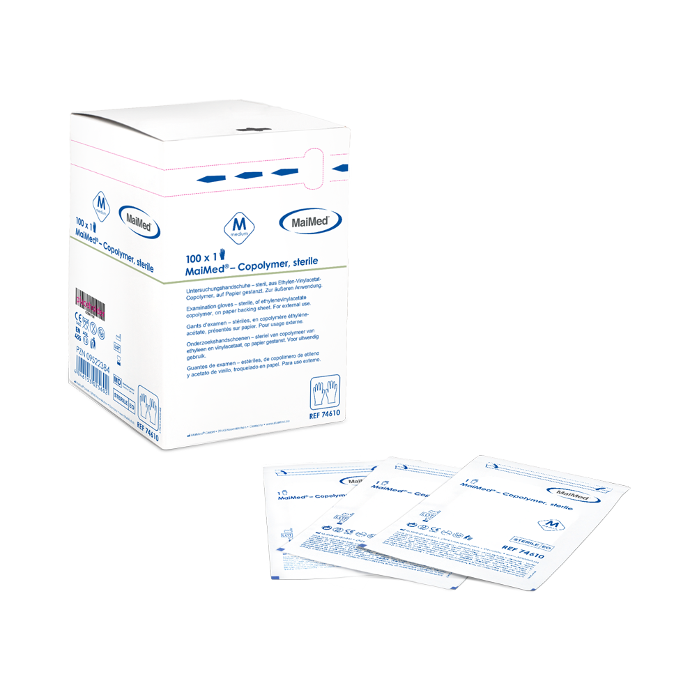 Αποστειρωμένα γάντια μιας χρήσης συμπολυμερούς MaiMed