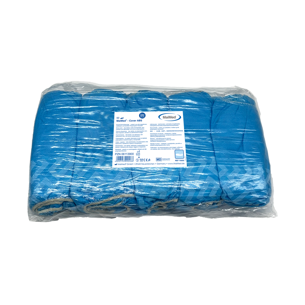 Καλύμματα παπουτσιών MaiMed-Cover ABS Καλύμματα παπουτσιών μιας χρήσης από PP, μπλε, 50 τεμάχια/συσκευασία. | Συσκευασία (50 τεμάχια)