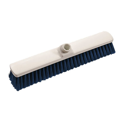 Η Diversey Deutschland Innenbesen (400x60x50 mm, weich) διαθέτει μαλακές τρίχες σε μπλε χρώμα και μια λευκή πλαστική βάση με κεντρική οπή σπειρώματος για στερέωση λαβής - τέλεια για τον καθαρισμό εσωτερικών χώρων.