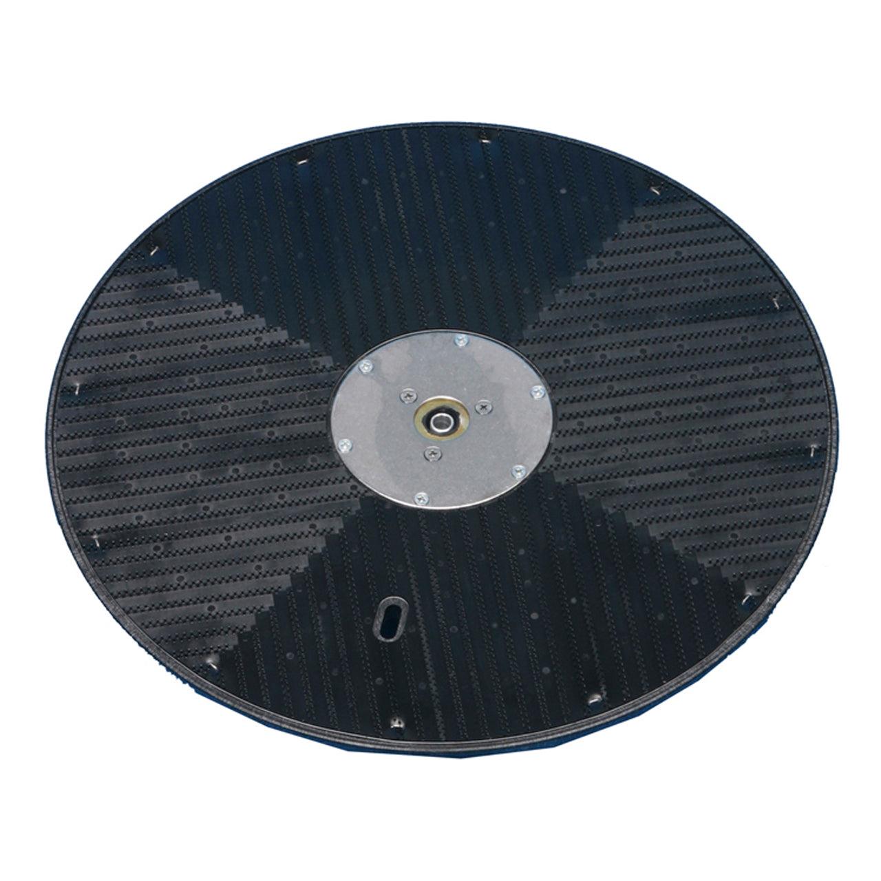 Η λεπτομερής προβολή του οδηγού Highspeed (43 cm) από την Diversey Deutschland GmbH & Co. OHG δείχνει την κεντρική μεταλλική του πλάκα και την σχεδιασμένη, σχισμένη επιφάνεια, σχεδιασμένη για το TASKI ergodisc duo/400-ιδανικό για καθαριστές, η συσκευασία περιέχει 1 τεμάχιο.