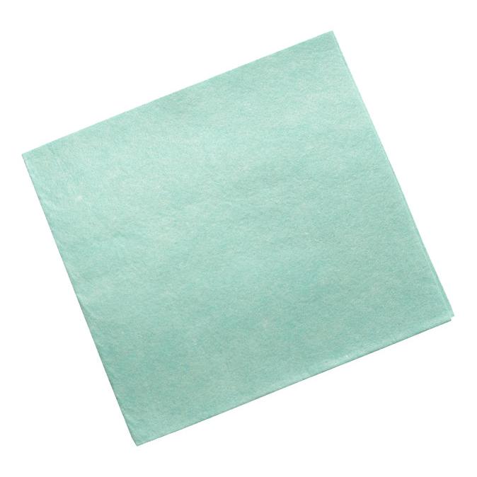 Ein einzelnes TASKI Allegro Light Oberflächentuch von Diversey Deutschland GmbH & Co. OHG ist vor weißem Hintergrund flach ausgebreitet und leicht schräg von oben zu sehen.