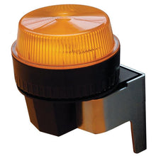 Μια κοντινή λήψη του Diversey Blitzlichtset swingo 4000/5000, ενός ριγωτού, κίτρινου προειδοποιητικού φωτός με μαύρη βάση και στήριγμα για μηχανές TASKI swingo 4000/5000 - ιδανικό για επαγγελματικές εργασίες καθαρισμού.